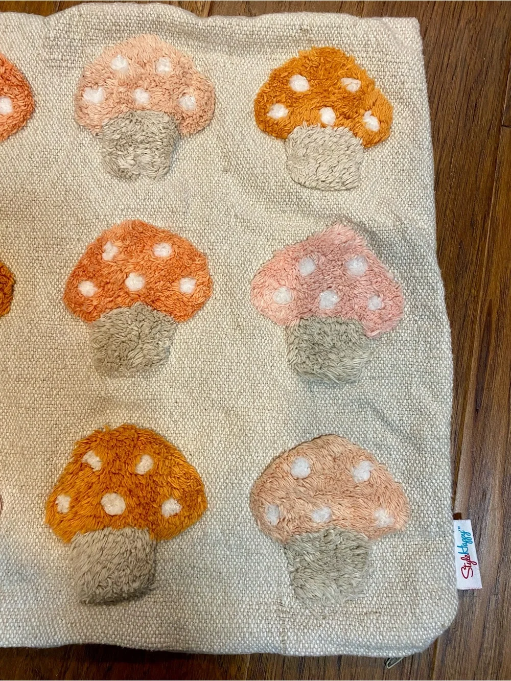Style Happy Tufted Mushroom Pillow Cover 18x18